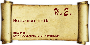 Weiszman Erik névjegykártya